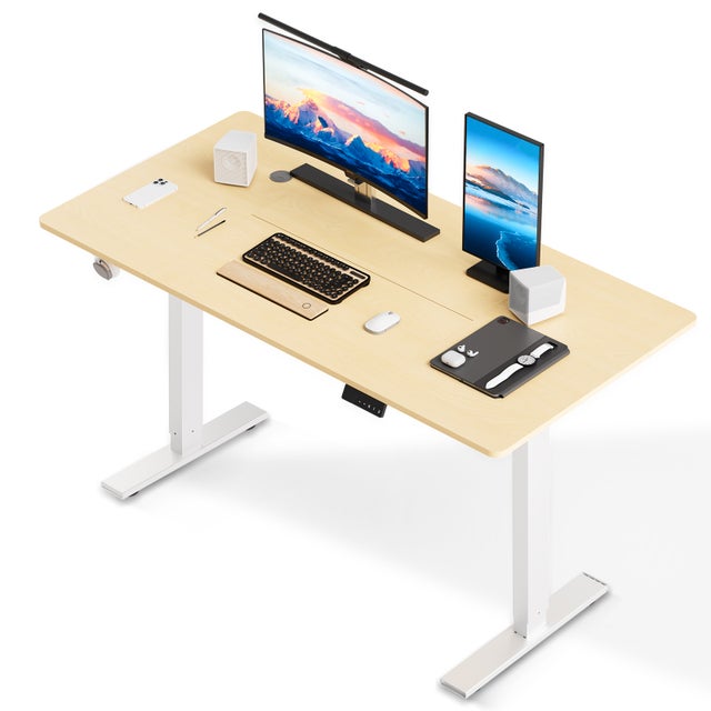 Bureau électrique réglable 60x110 cm, Hauteur 70-117 cm, Fonction mémoire, Rebond en cas de résistance, Mode économie d'énergie
