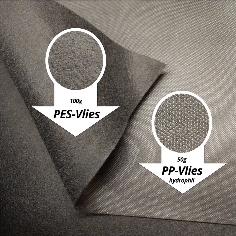 Filc ściółkujący do zwalczania chwastów, odporny na promieniowanie UV, o wymiarach 300 m x 1 m, z 2 powierzchniami, folia ściółkująca, PES/PP