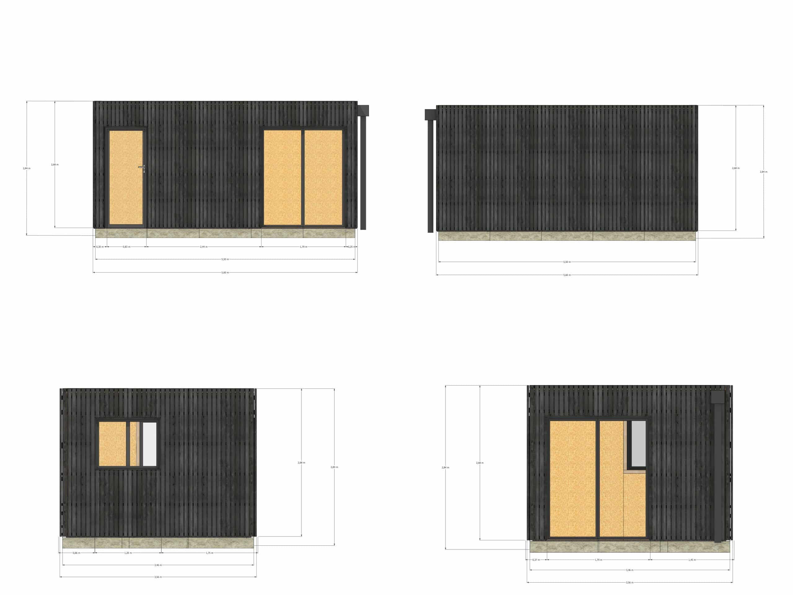 Studio de jardin habitable en bois 5,5 x 3,5 x 2,7 m / menuiseries alu k-line - 4