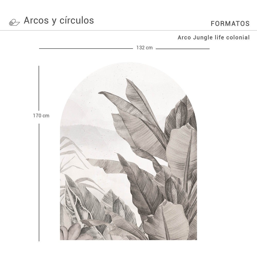 CARTA DA PARATI VINILICA AD ARCO, TESTURIZZATA, AUTOADESIVA E INCHIOSTRI GREENGUARD GOLD. Mod. JUNGLE LIFE COLONIAL 130x170cm - 3