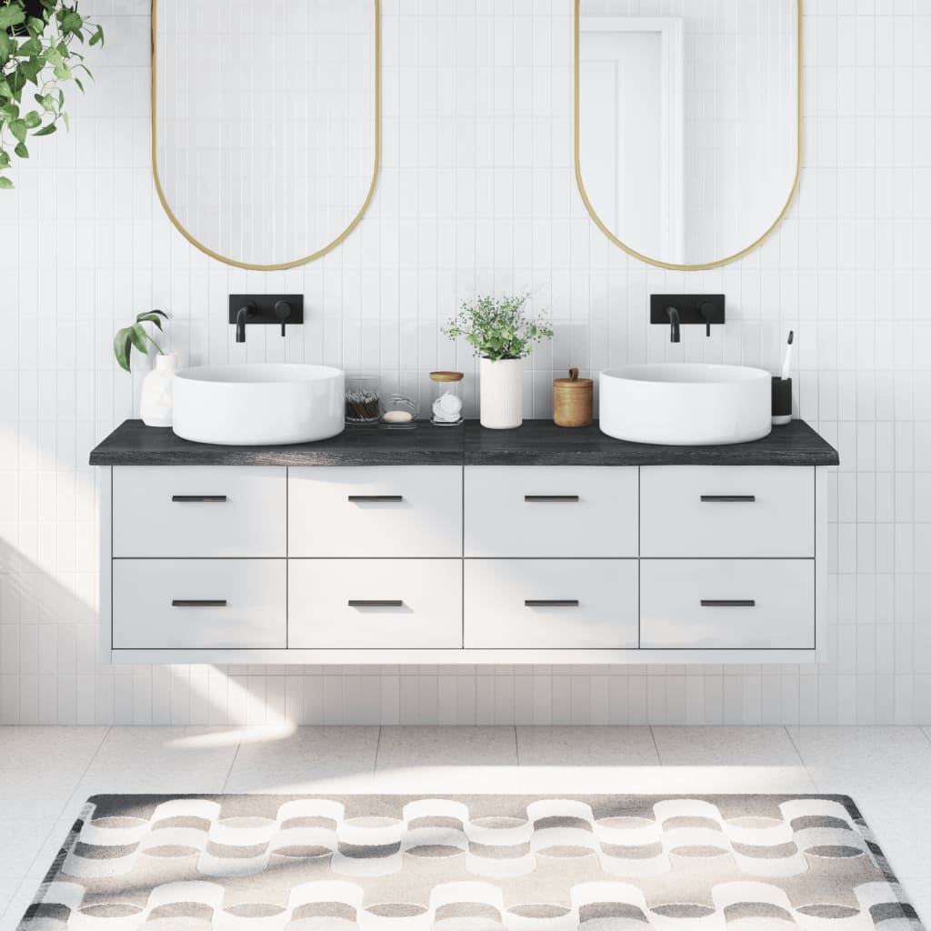 Maison exclusive - encimera de baño madera tratada marrón oscuro 180x50x(2-4) cm