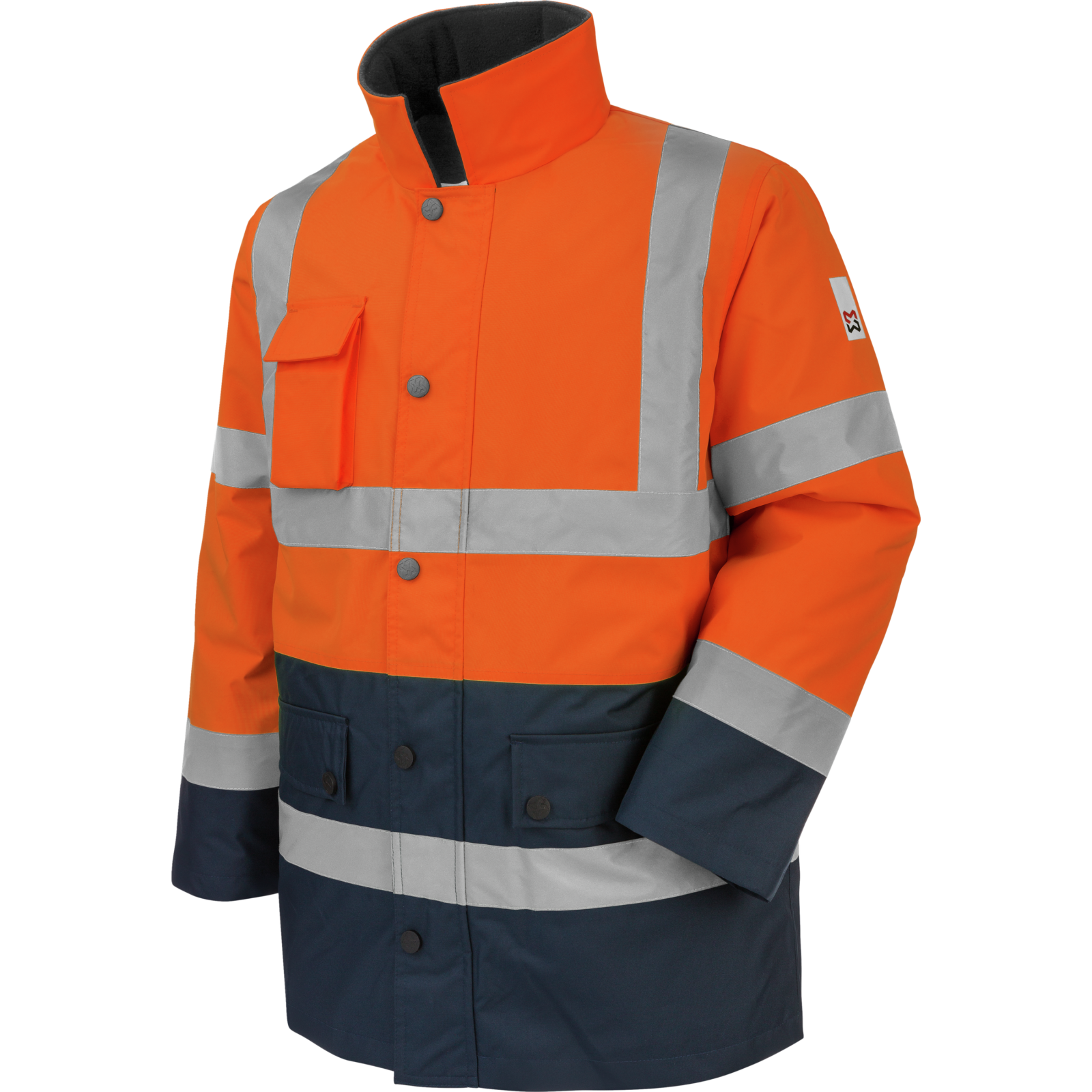 Blouson De Travail Haute Visibilité Würth MODYF 2 En 1 - Orange/marine, Manches Amovibles, Imperméable Et Chaud