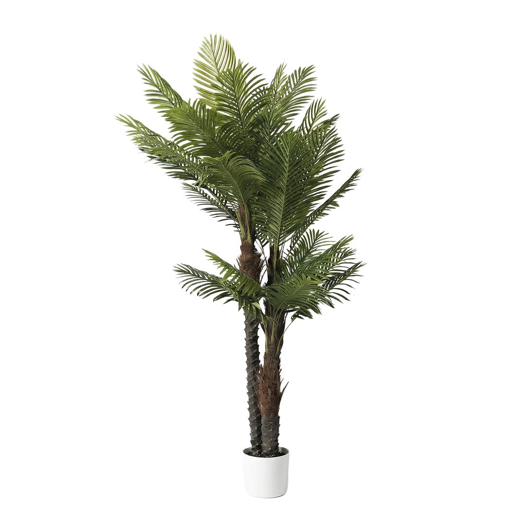 Planta artificial decorativa Palmera de 240 cm en maceta color verde - 2