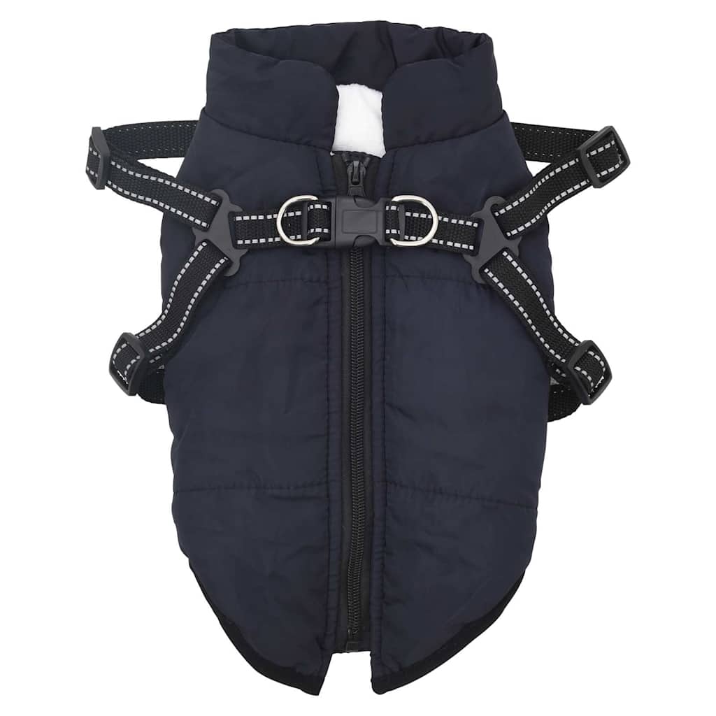 Abrigo perro con arnés impermeable reflectante L28 azul marino vidaXL - 2