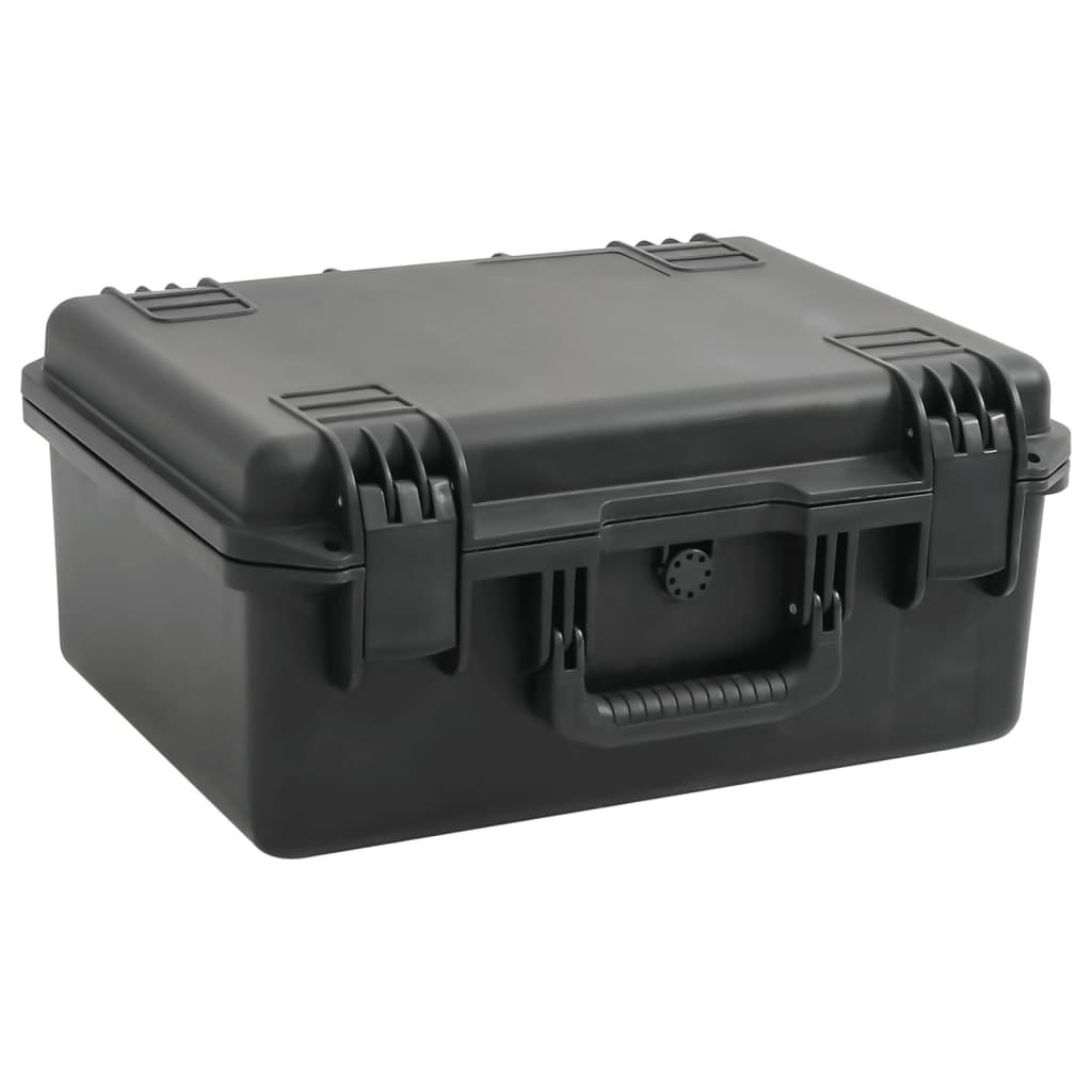 Valise De Vol Portable Rigide Noire 54x41,5x29 Cm – PP Robuste Avec Mousse & Valve Pression, Parfaite Pour Transport Équipement Fragile