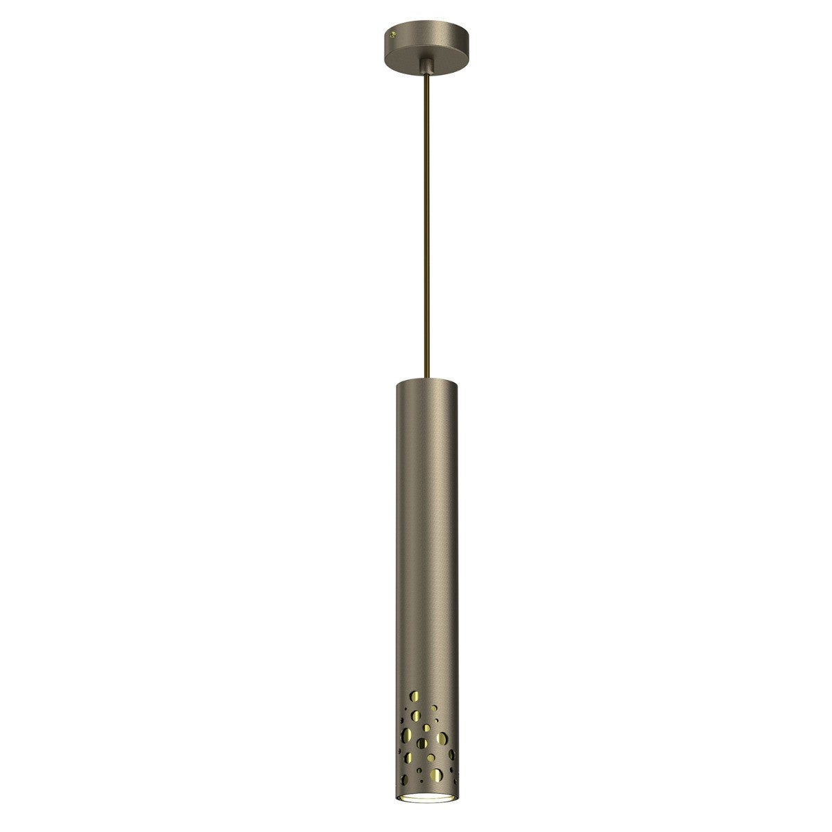 Lampa wisząca Altro Buble tytanowe złoto-złoty połysk 1xGU10x8W tuba wym: 130 x 8 x 8 cm metal Luminex