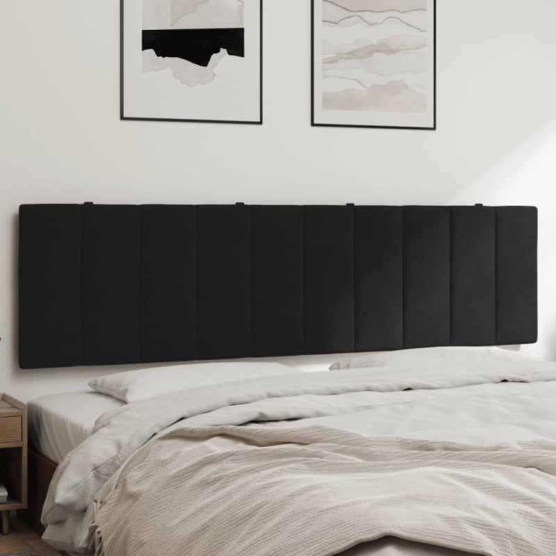Tête De Lit Murale Double 200cm Bois D'Ingénierie Noire - Design Moderne