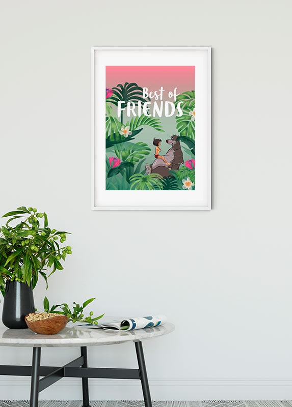 Cartel artístico de komar - disney jungle book best of friends - talla: 50 x 70 cm