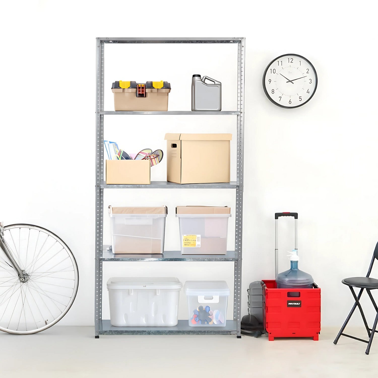 Pack de 2 Estantes Modulares Metálicas SteelSmart com 5 Prateleiras 200kg 180x30x90cm 7house - 6