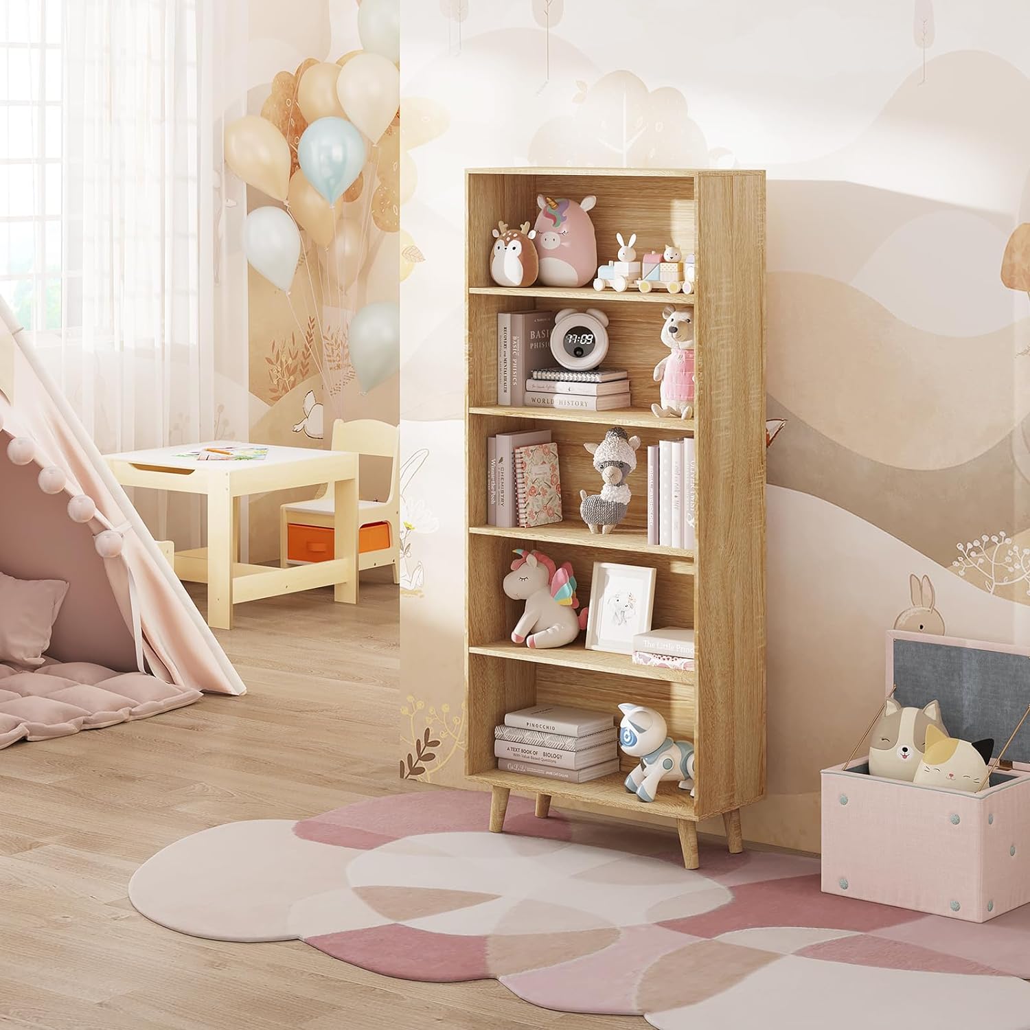 Bibliothèque pour Cuisine en Bois Marron H. 144 x l. 60 x P. 24 cm - 2