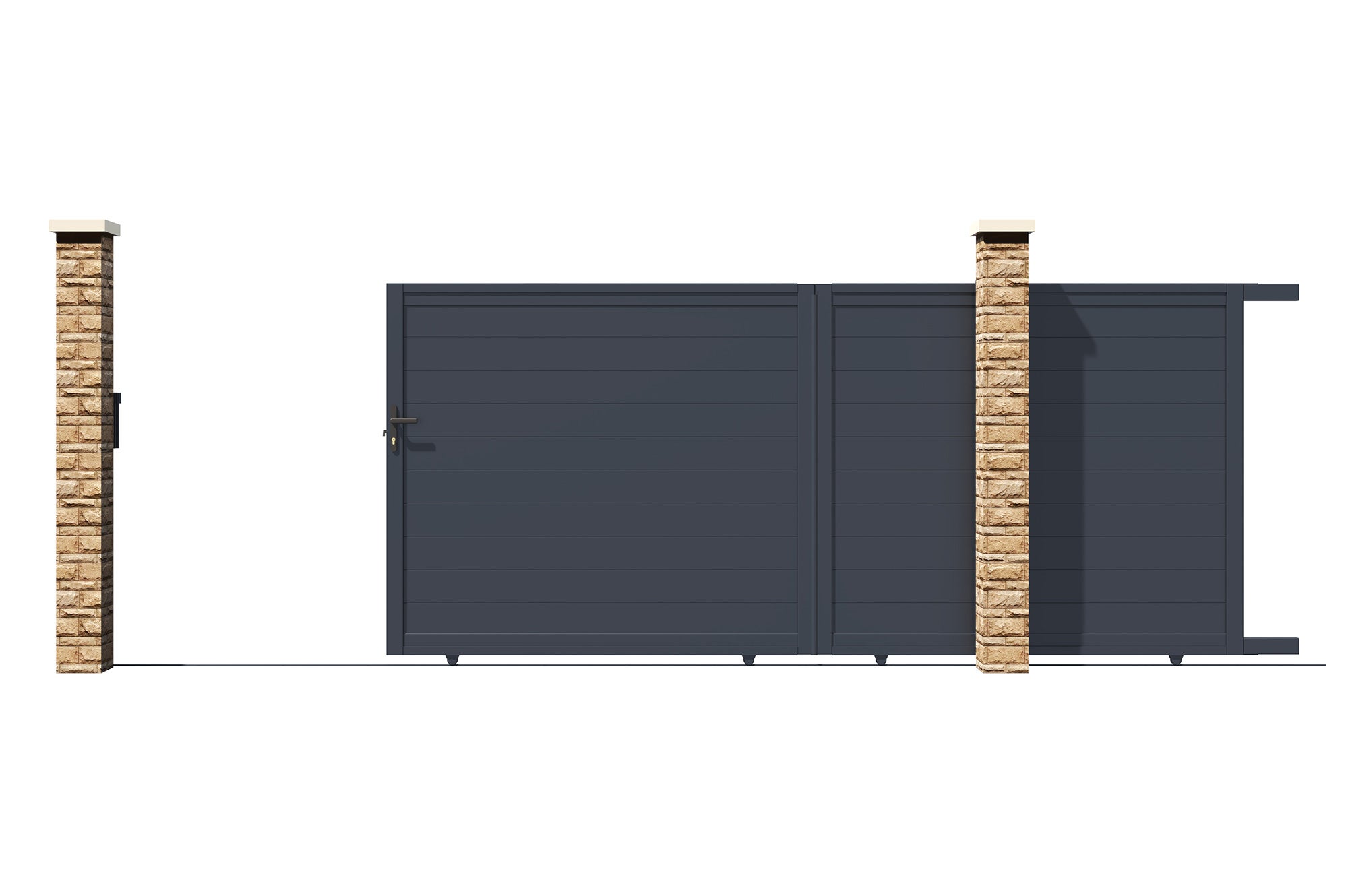 Portail coulissant 3,5m EIGER H.140cm aluminium gris - 6