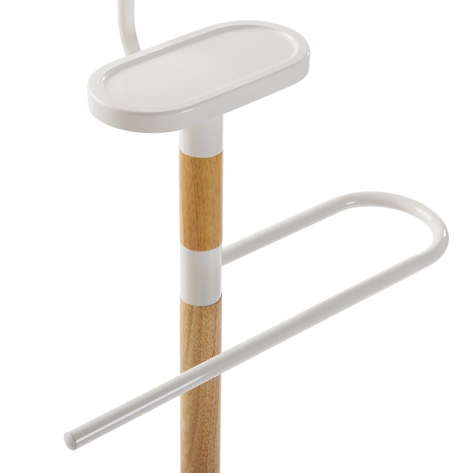 Versa Holstebro Valet de Nuit Multifonctionnel avec 2 Perchoirs Penderie pour Vêtements Homme ou Femme Valet de Chambre, Blanc, 112x28,8x46,5cm - 5