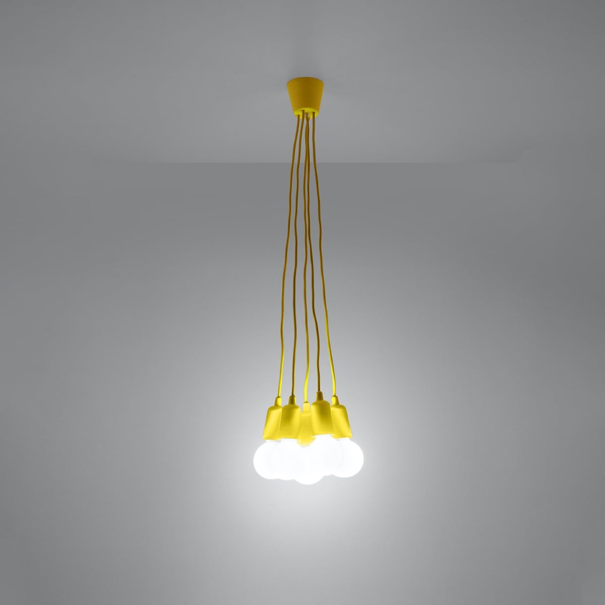 Lampa wisząca ASTIS 5 żółta LED 3000K - 25x25x90cm Sollux