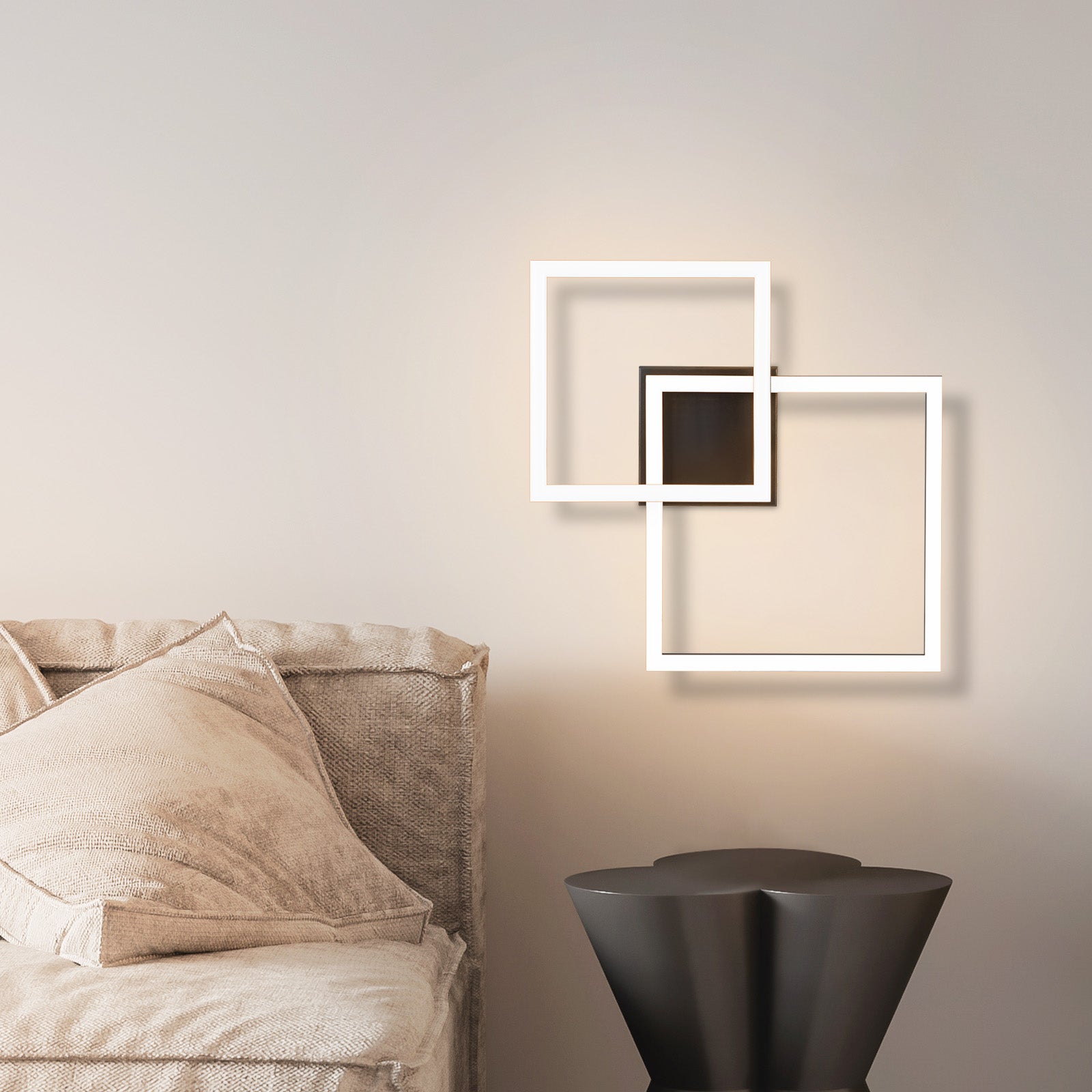 NETTLIFE Lampa sufitowa LED do salonu Lampa sufitowa do salonu - 20W ciepła biała Nowoczesna designerska lampa do sypialni w kolorze czarnym - 3