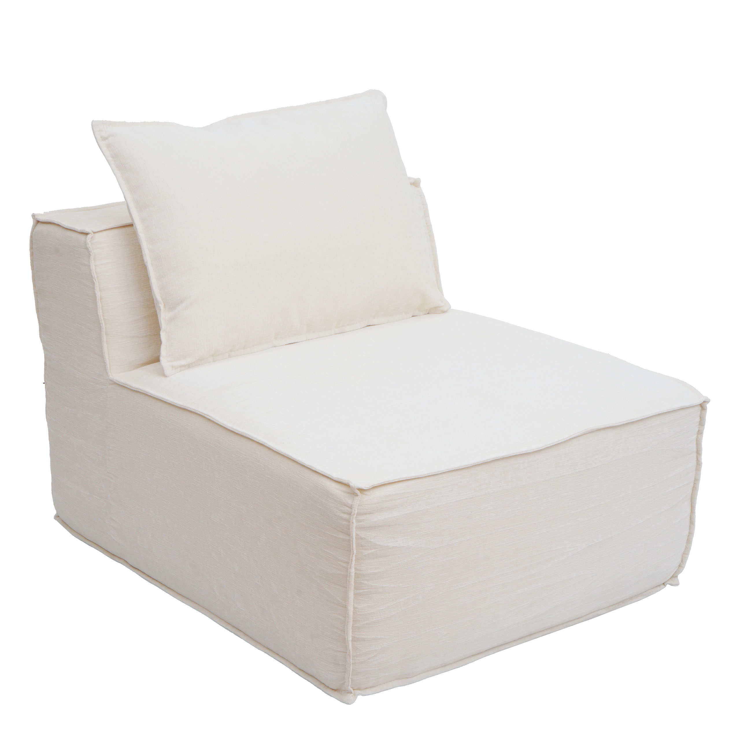 Fotel/akcesoria do sofy HWC-O54, fotel wypoczynkowy, środkowa część fotela tapicerowanego, tkanina/materiał (300 g/m²) 63 x 75 x 97 cm ~ kremowy