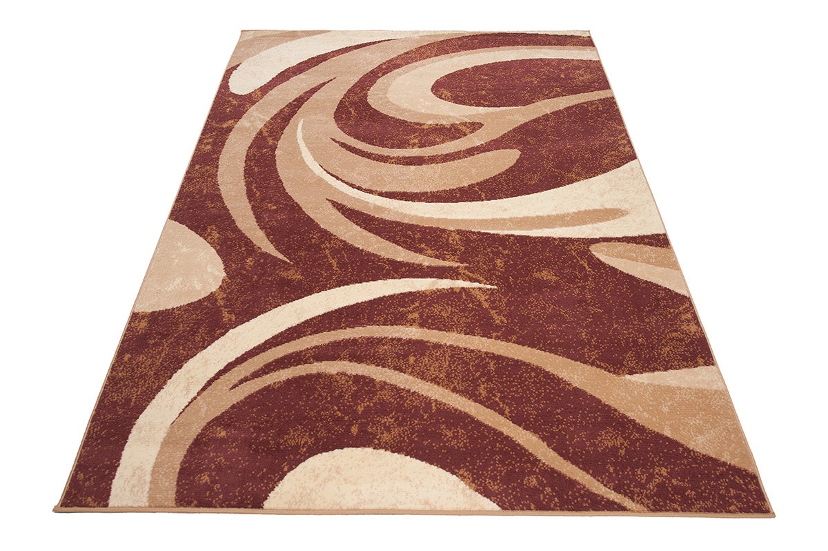 TAPISO® Tapis De Salon Chambre Moderne Fin Collection Dream | Couleur Marron Foncé Motif Abstraction Ondulée | Facile D'Entretien | Prix Economique - 6