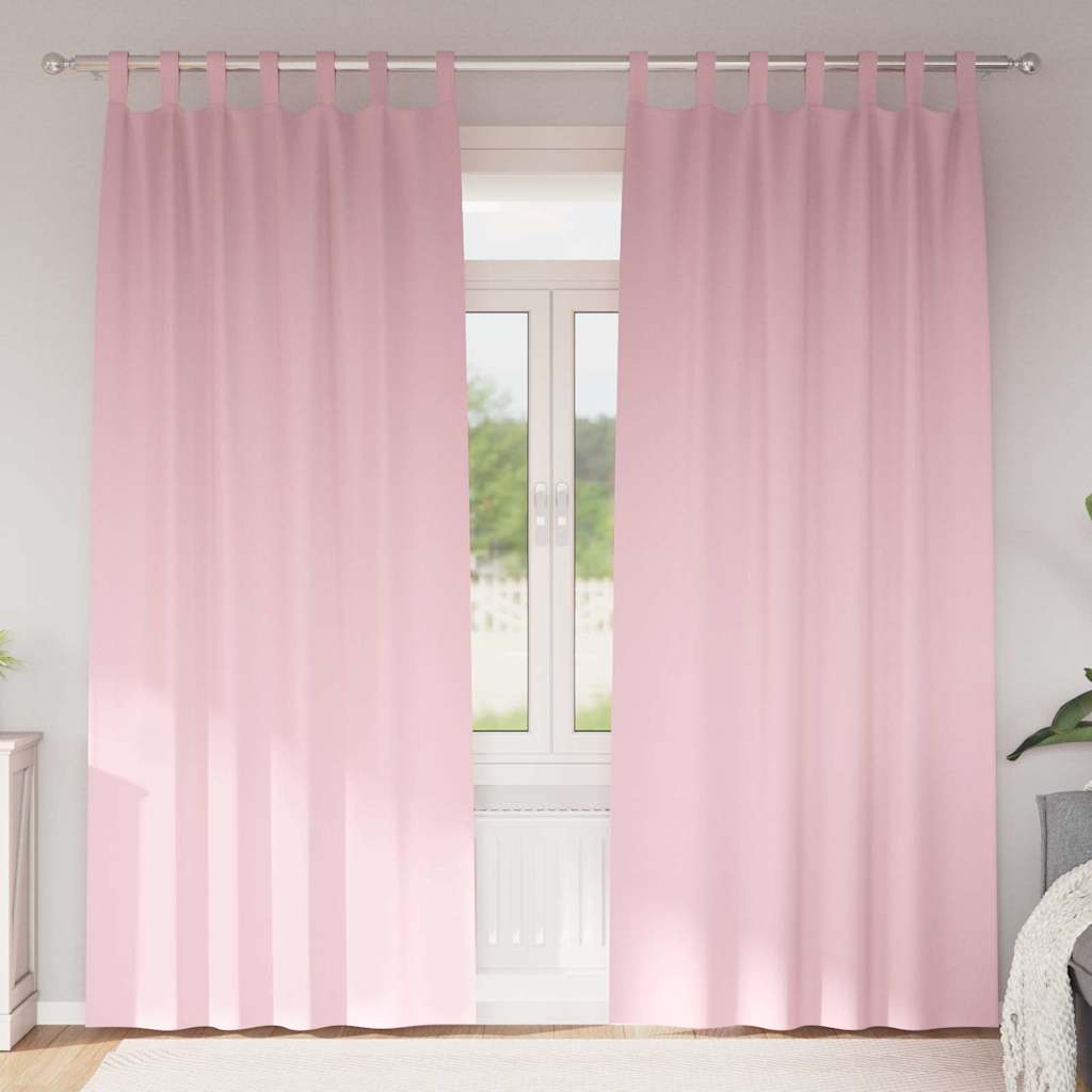 Firany blackout z kółkami 2 pcs Dziecięcy róż 260 x 140 cm vidaXL