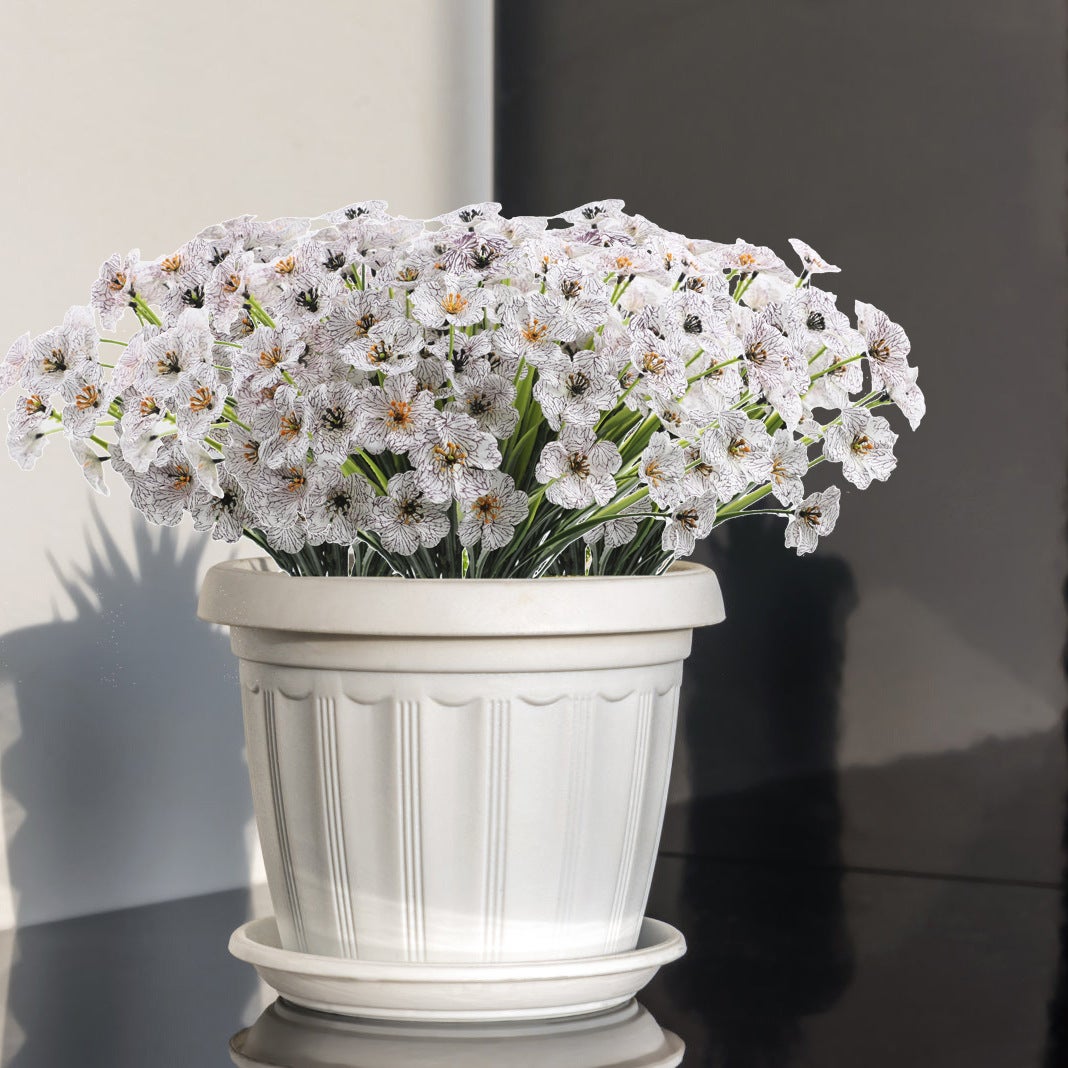 Fiori Artificiali Per Esterni Con Paletto - 50 Cm, Resistenti UV - Bianco, Per Giardino E Fioriere - 2