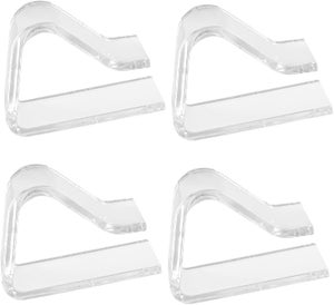 Wambere 4 mollette per tovaglia in acciaio inox, 5 x 6,5 cm, a forma di fiore, clip per tovaglia, mollette da tavolo, per tavolo da giardino, ristorante, tavolo da pranzo familiare, argento