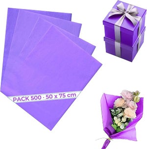 Papier D'emballage De Soie Violet - Sans Acide, Dimensions 450 X 700 Mm (18 X 28 Pouces)