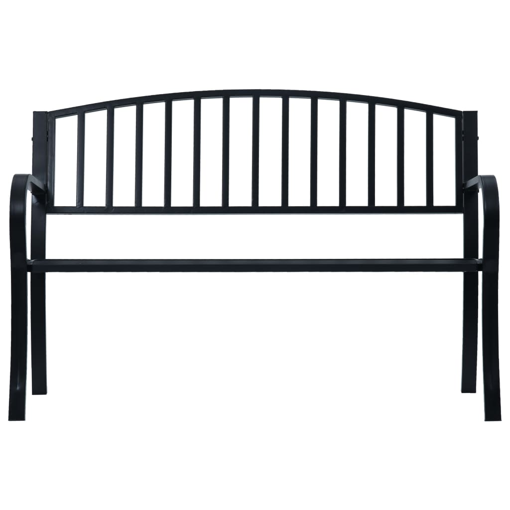 Banc de jardin meuble de patio d'extérieur terrasse 125 cm noir acier 02_0011234 - 2