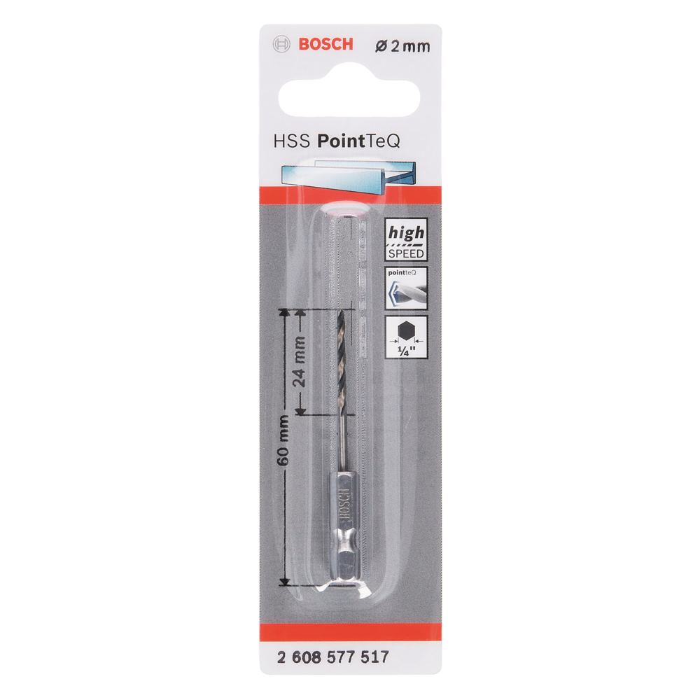 Bosch Accessories 2608577517 - Punta Esagonale Per Trapano Bosch 2608577517-HSS, Punta Esagonale