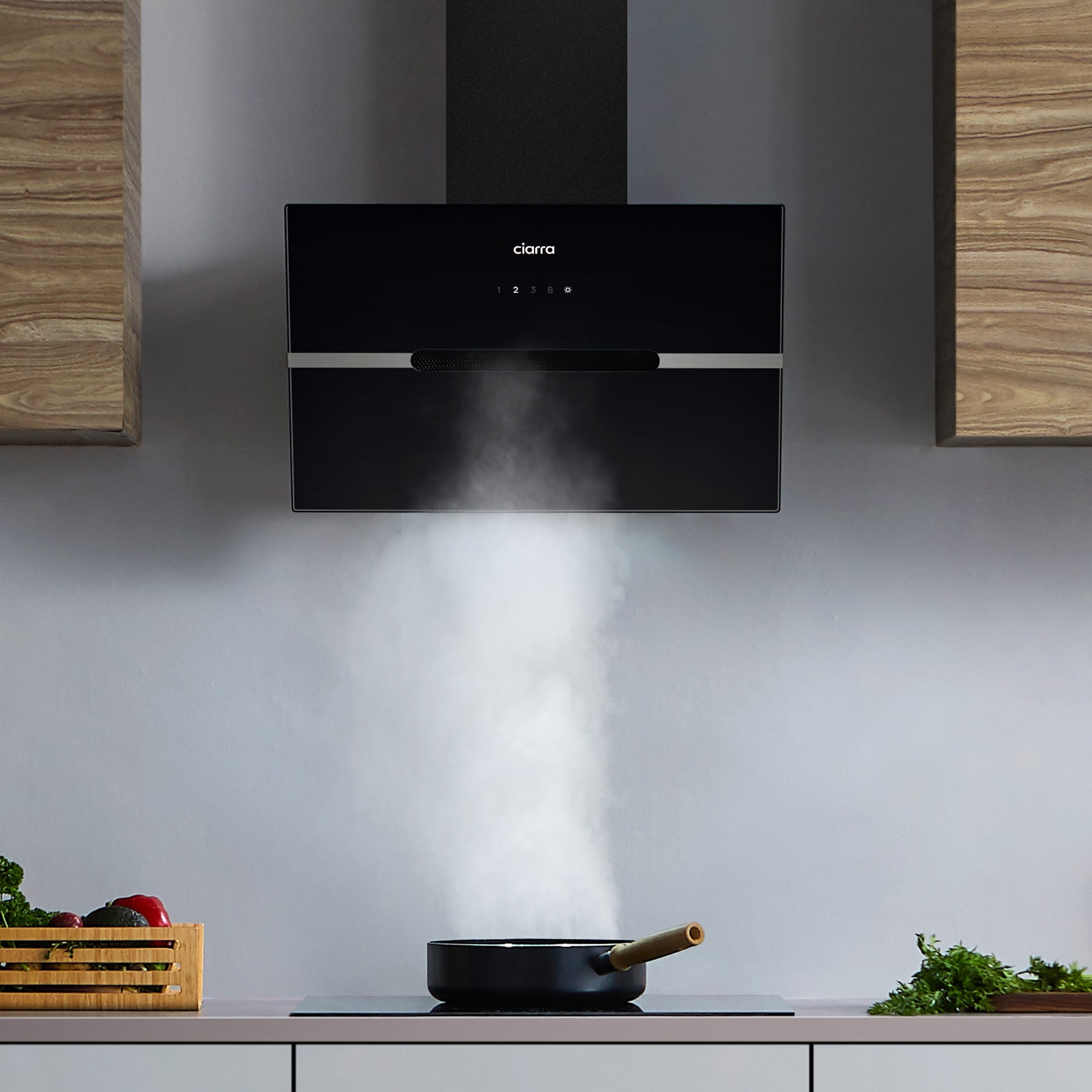 CIARRA Cappa Aspirante 60cm 688 m³/h A+++ 4 Velocità Booster Touch e App 2 Filtri carbone Ricircolo o Scarico CD6736FB - 6