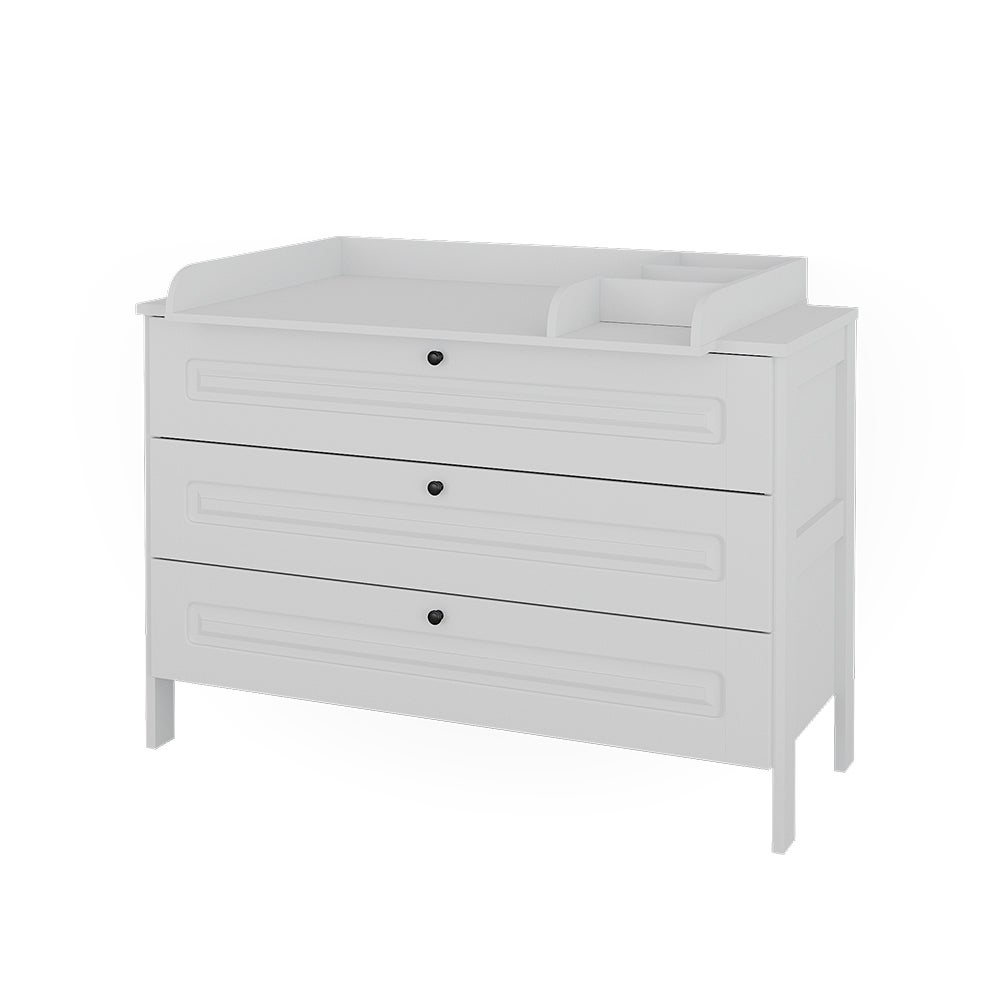 Vitalispa Przewijak Ajaton, Biały, 133 x 98.4 cm z 3 szufladami