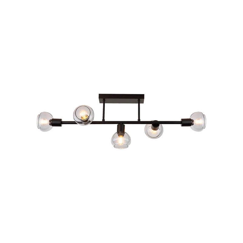 Lampa sufitowa Sullivan czarna-szkło dymne 5xE14x40W metal wym:27x83x25,5cm IP20 Rabalux