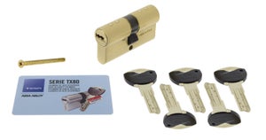 Cylindre De Serrure Profilé 25/35 - Nickel - Avec Clés - Marque KeyMet - Neuf Sous Emballage