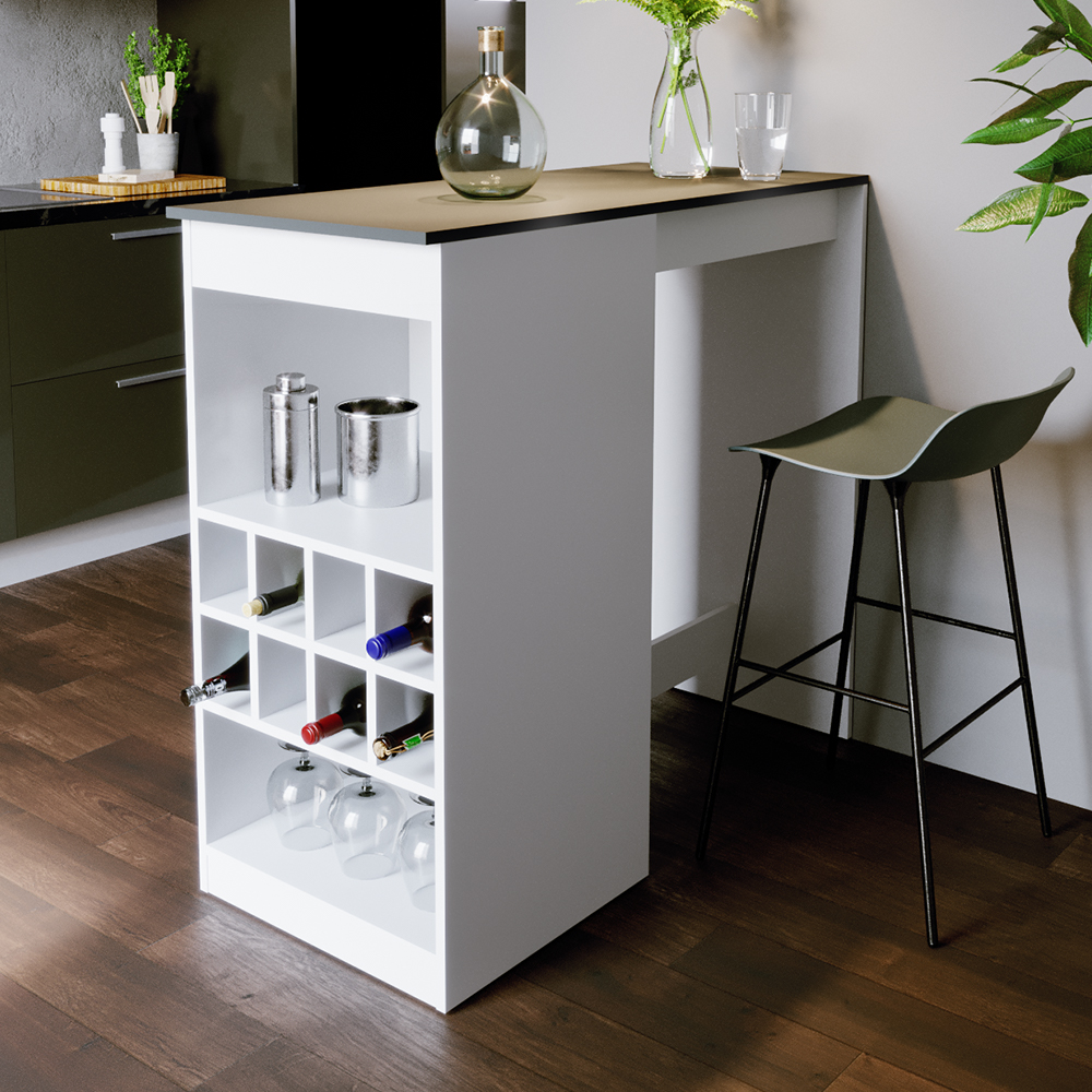 Vicco Table de bar Ross, blanc/anthracite, 115x50cm | Leroy Merlin