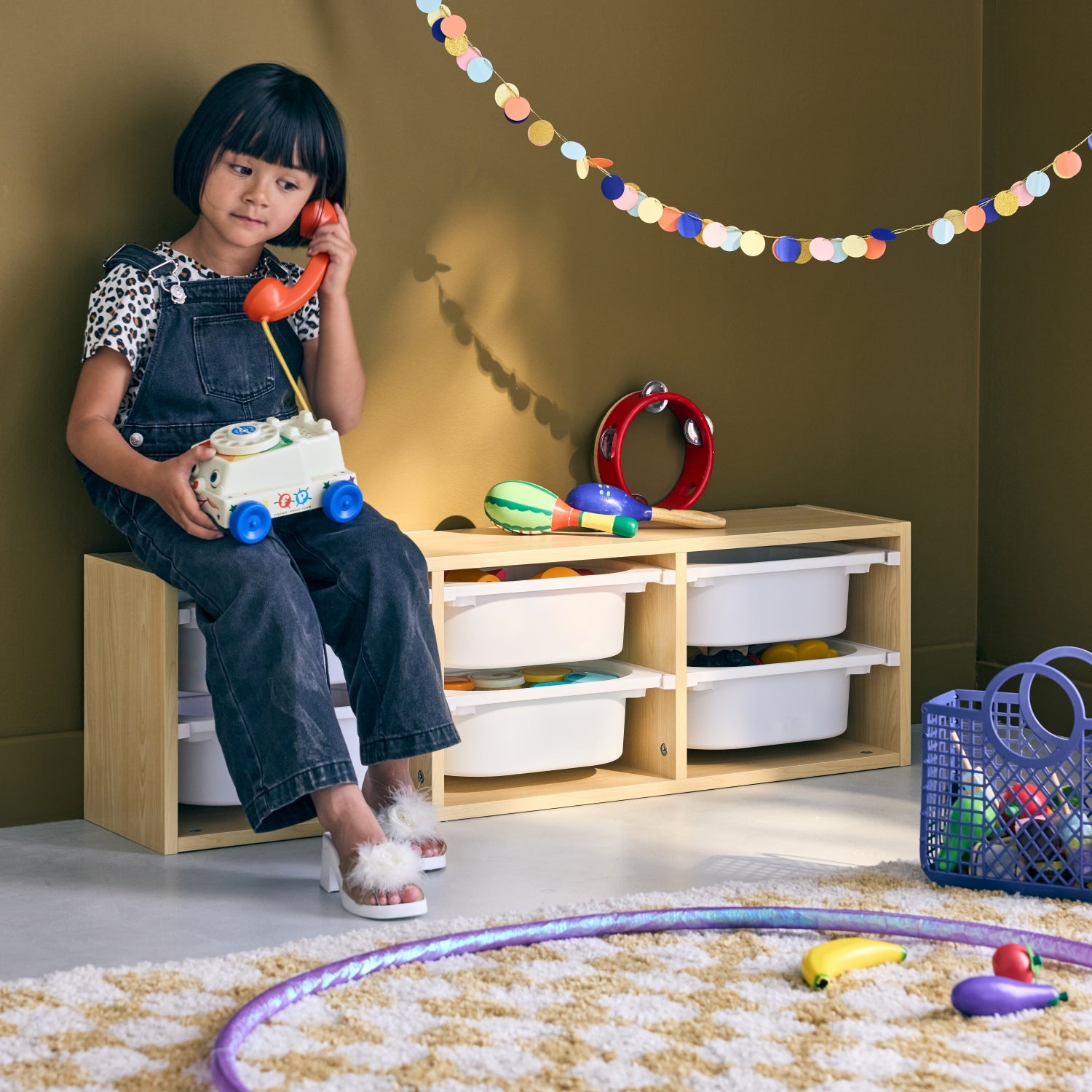 Contenitore per bambini, 6 contenitori, Marrone naturale - 7