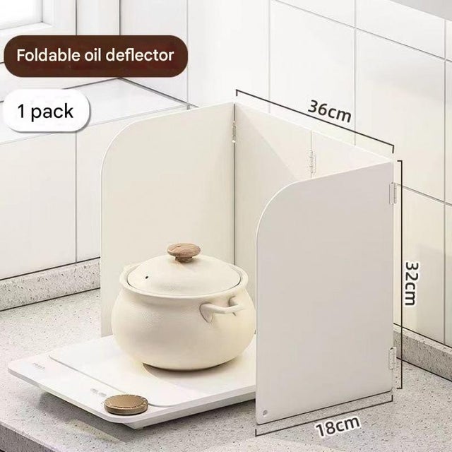 Proteção térmica para wok de cozinha, dobrável e resistente a altas temperaturas, evita salpicos de óleo.