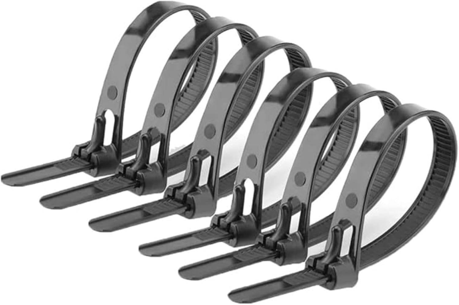 Opaski kablowe wielokrotnego użytku, samozaciskające, 100 sztuk – 7,5 mm x 400 mm – wytrzymały, wielofunkcyjny organizer do kabli – czarny