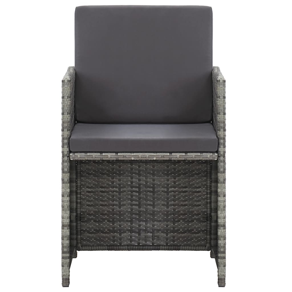 Maison Exclusive - Set da Pranzo per Esterni 17 pz con Cuscini Polyrattan Grigio - 8