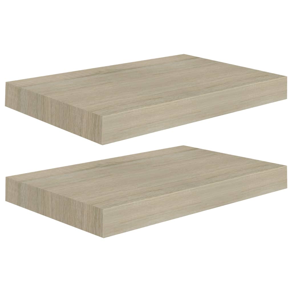 étagères murales flottantes 2 pcs chêne 40x23x3,8 cm MDF - 2