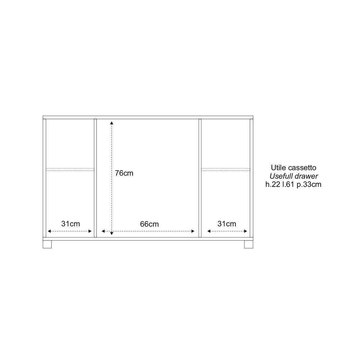 ARMOIRES 2 PORTES 4 Tiroirs KIT Couleur Ciment - 5