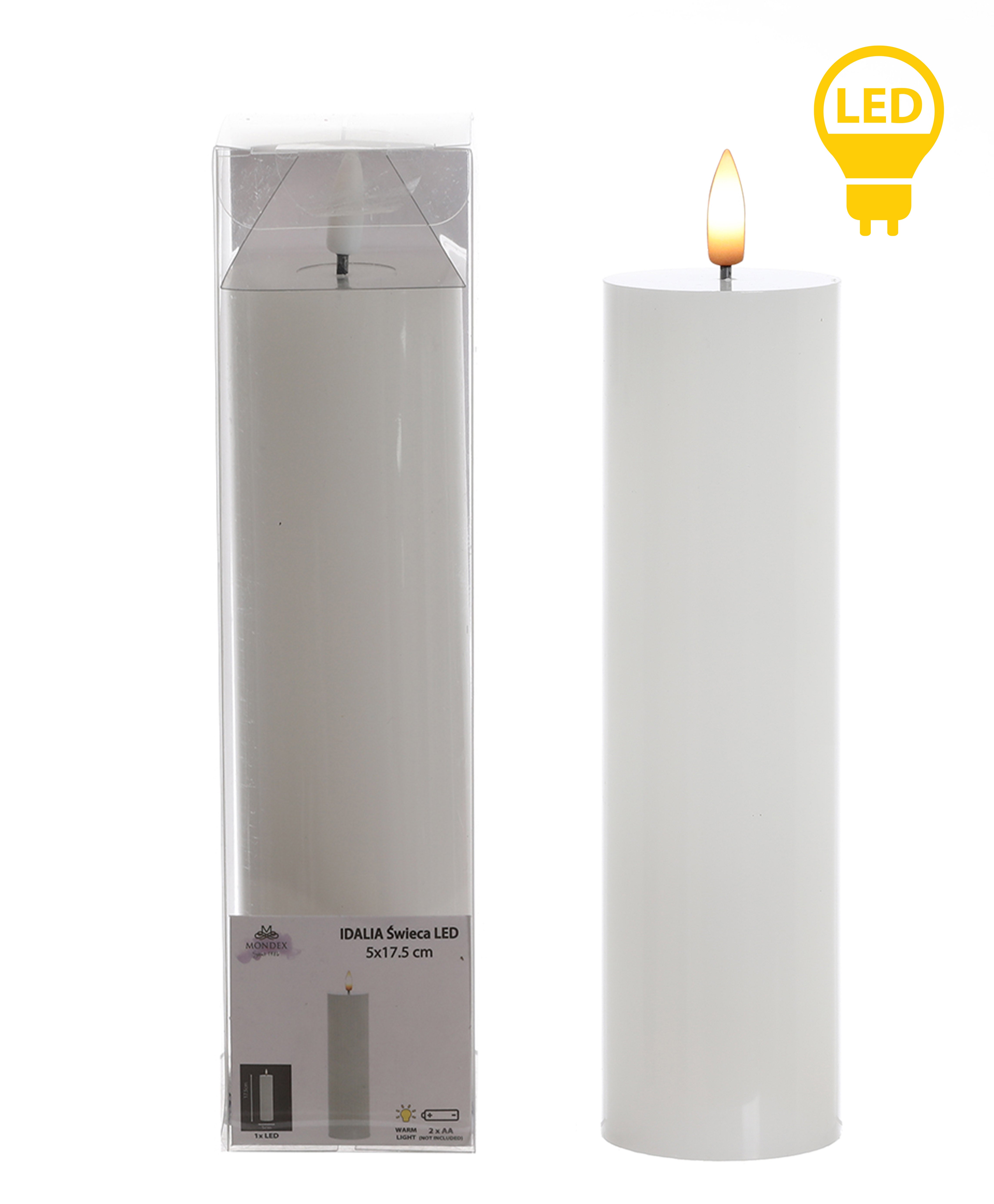 Idalia świeca led walec 5x5x21 cm