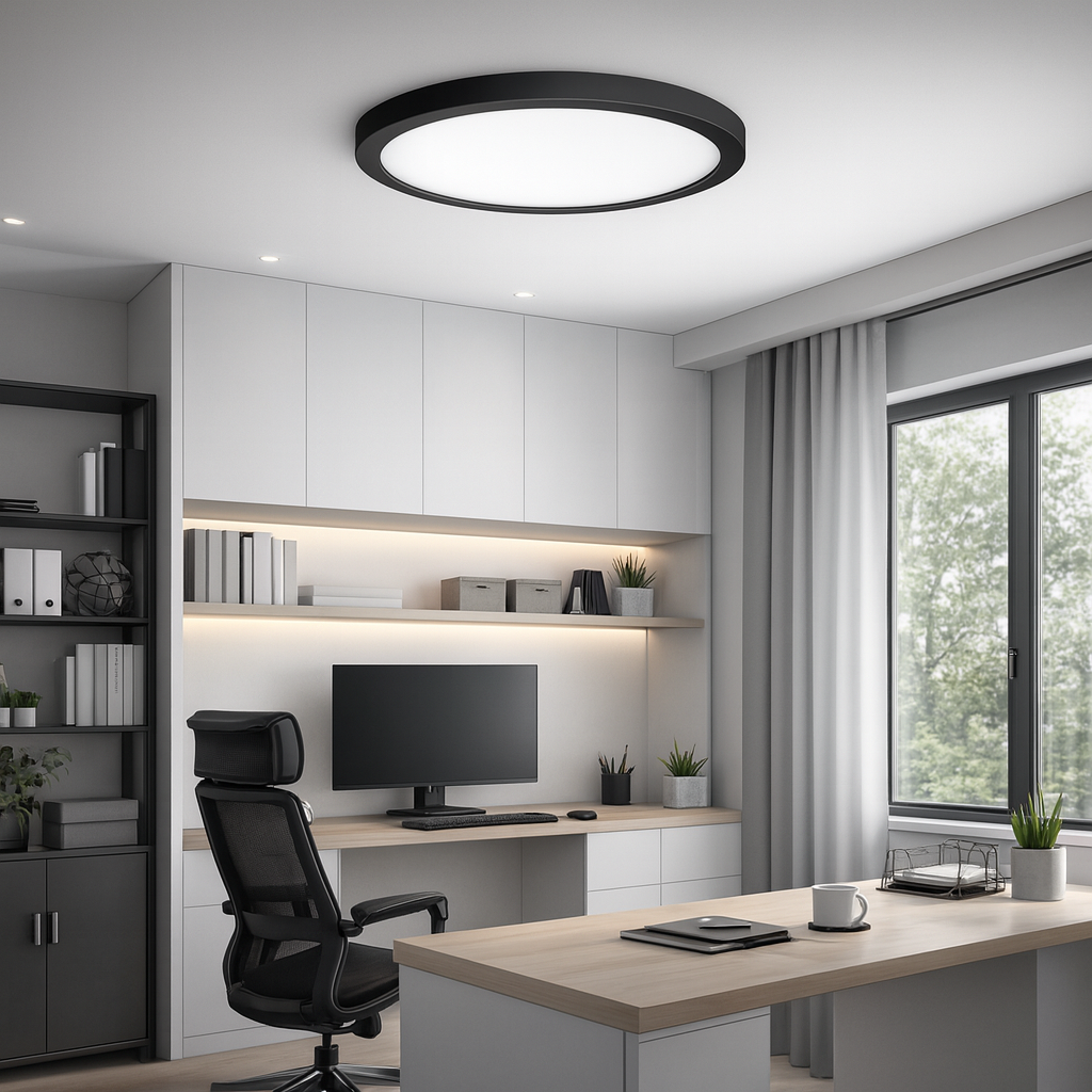 Panel LED 24W 30cm 4000K neutralna biel 2w1 lampa plafon sufitowy czarny XUDO - 7