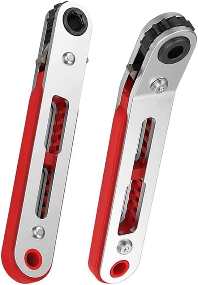 Mini Ratchet Wrench Screwdriver,Hex Screwdriver Bit Drive Ratchet Wrench Elbow Head & Flat Head Reversible Drive Handle