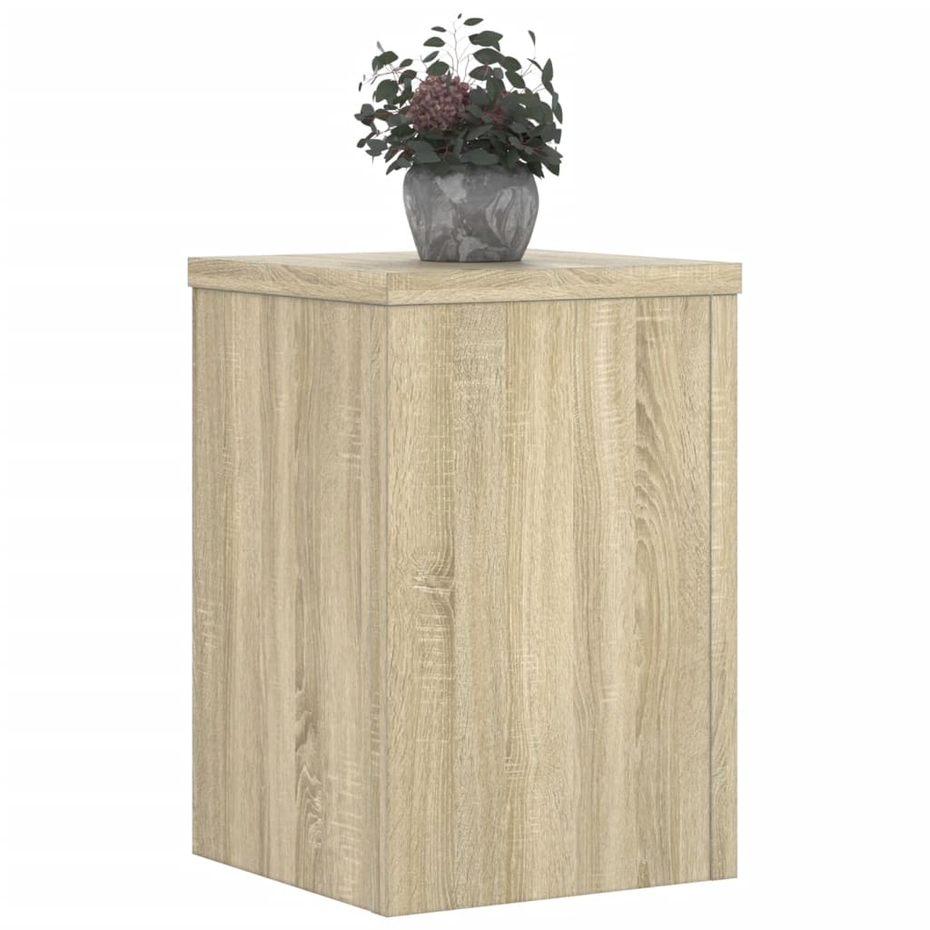 Supports pour plantes, 2 pièces, chêne, en panneau de bois, pour le jardin - 8