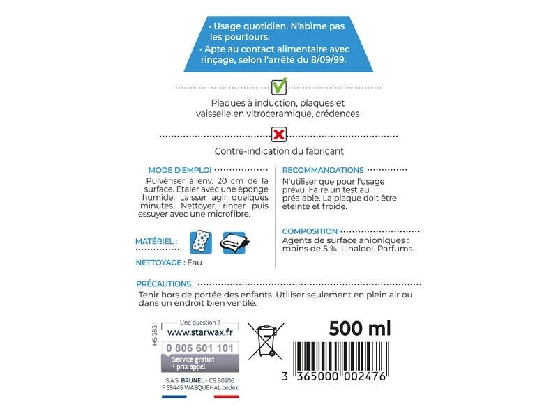 Nettoyant pour plaques vitrocéramiques pulvérisateur 500ml - 3