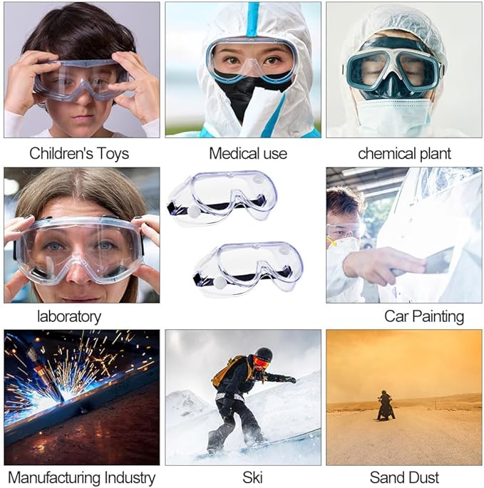 2 paires de lunettes de sécurité transparentes – Lunettes antibuée, lunettes de protection latérale, lunettes de sécurité pour le travail - 3