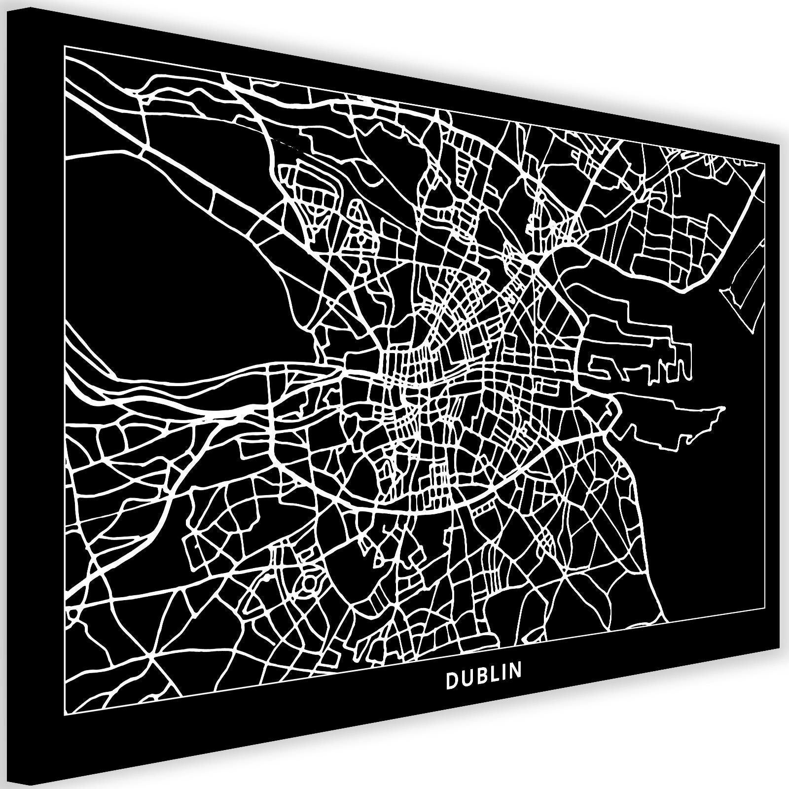 Obraz na płótnie, Dublin - plan miasta 60x40