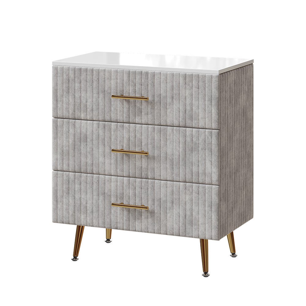 Vicco Komoda Velia, Szary, 70 x 78.5 cm z 3 szufladami