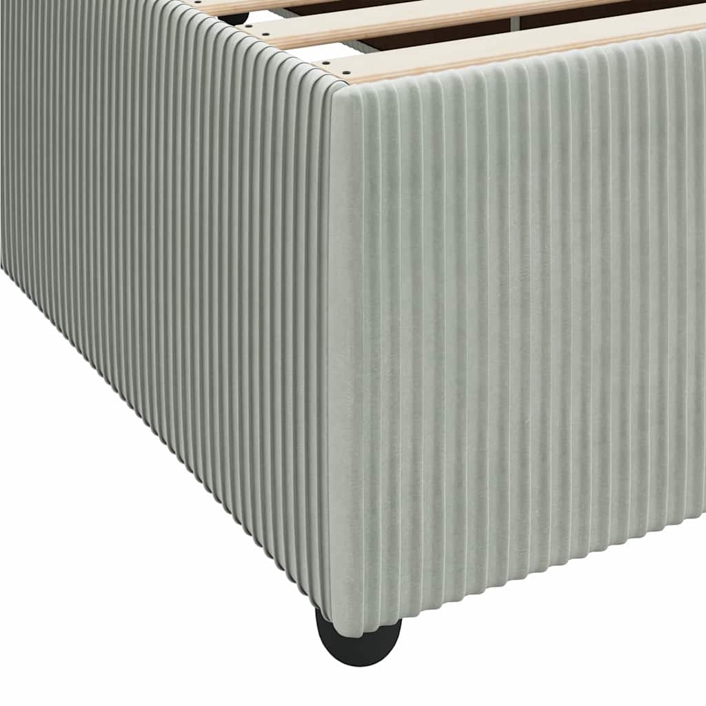 Cadre de lit gris clair, tissu, pour la chambre, 200 × 200 cm - 8