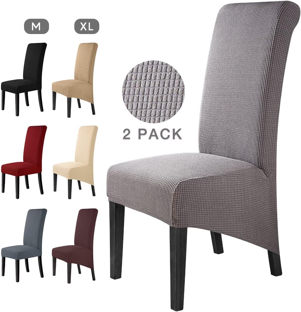 2-częściowe pokrowce na krzesła do jadalni, żakardowe, rozciągliwe, zdejmowane, nadające się do prania, uniwersalne, ochronne na krzesła do wesel, kuc
