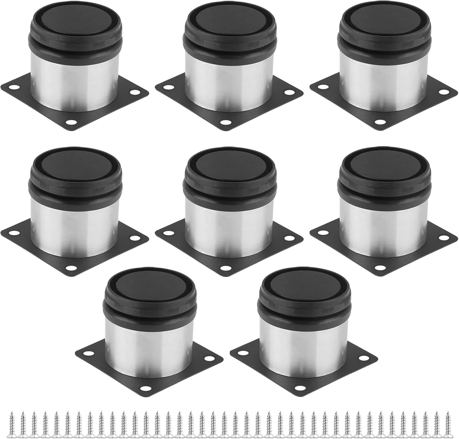 (8 szt.) 5 cm regulowane nóżki meblowe, regulowane nóżki meblowe, okrągłe nóżki meblowe ze stali nierdzewnej do szafek i półek