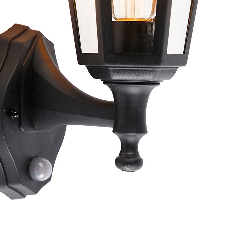 Applique murale d'extérieur classique noire avec détecteur de mouvement - New Haven - 7