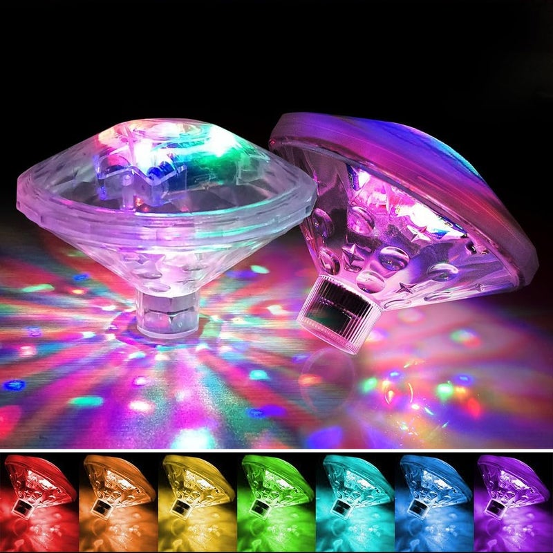 Zestaw 2 lamp basenowych, pływające lampy do basenu, wodoodporne oświetlenie nastrojowe LED IP68 do basenu, zmiana koloru RGB